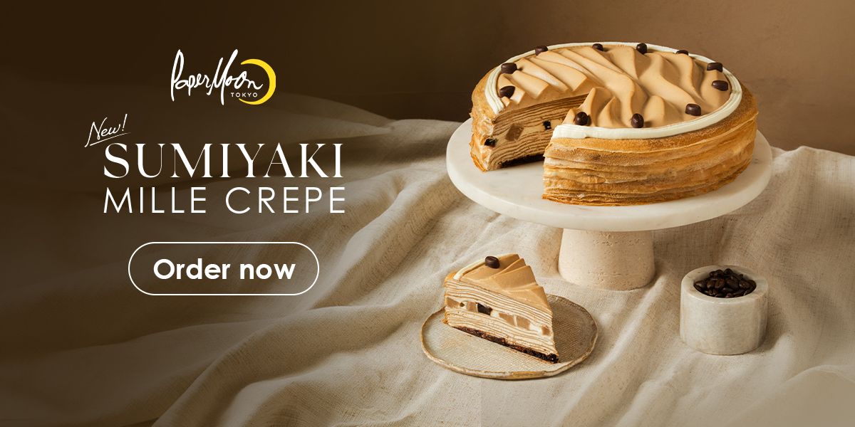 Handcrafted paper-thin Japanese crepes layered with aromatic Sumiyaki coffee cream, silky mascarpone chantilly, and decadent dark chocolate.
